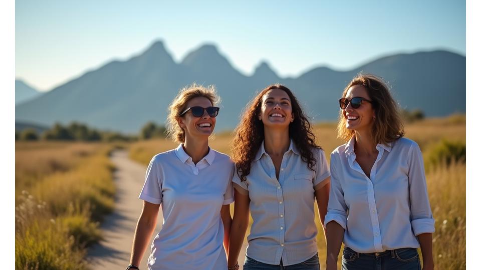 Team of Solace Bloom Therapeutics professionals walking in front of the Flatirons in Boulder, Colorado looking confident and approachable.