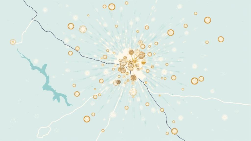 Illustrative map of Boulder, Colorado, highlighting key community health and wellness landmarks and showing Solace Bloom's reach.