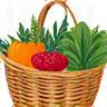 Icon representing healthy food and a local farmers market