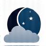 Icon representing a peaceful sleeping person on a bed